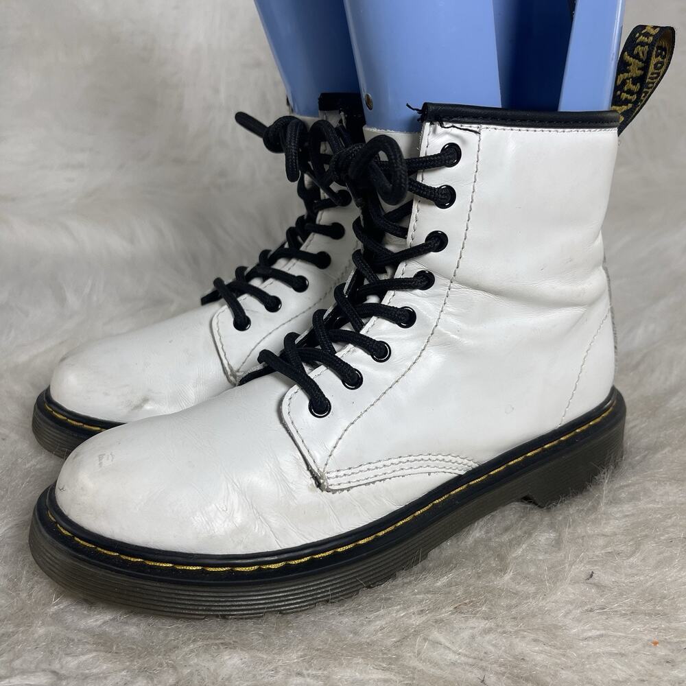 Dr. Martens 1460 White Leather Side Zip Boots Women’s US 5 EU 36 Combat